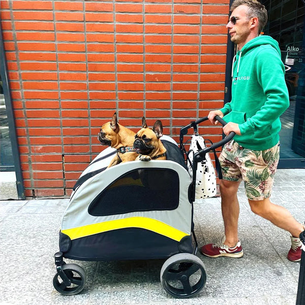 Premium Dog Stroller Pram 4 Wheel Foldable Cart