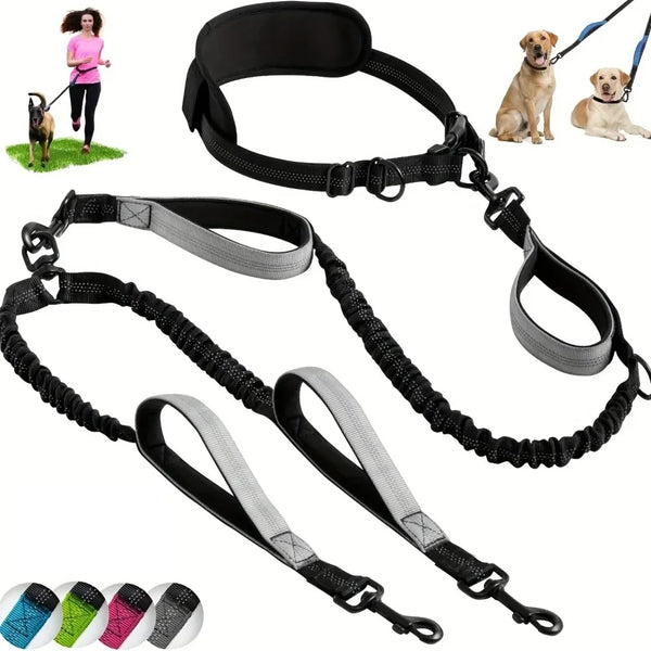 Double Dog Leash Reflective Nylon