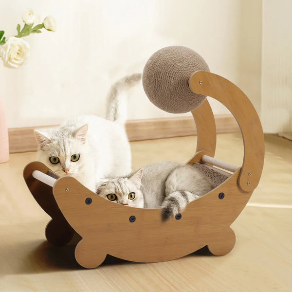 Moon Boat Shaped Cat Scratching Boat