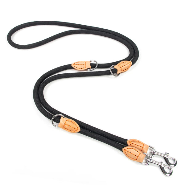edium size Dog Double Leash Leashes Adjustable And Nylon Luxury