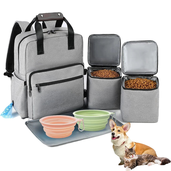 4 Set Dog Travel Bag Multi-Function Pet Organizer Backpack